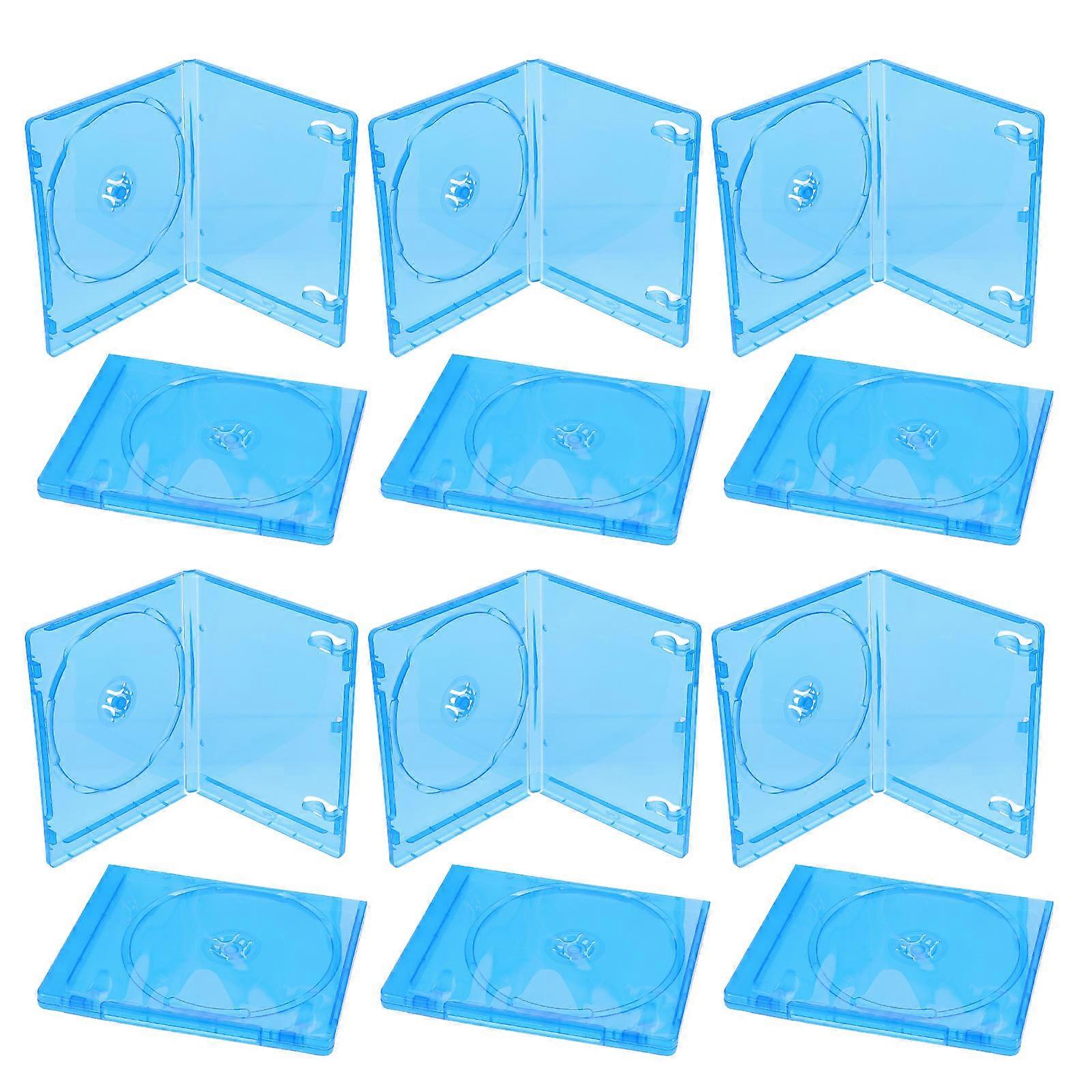 Cd Case Dvd Storage Box For Dvds Ray Discs Portable Use 6.7×5.3×0.4in 12Pcs