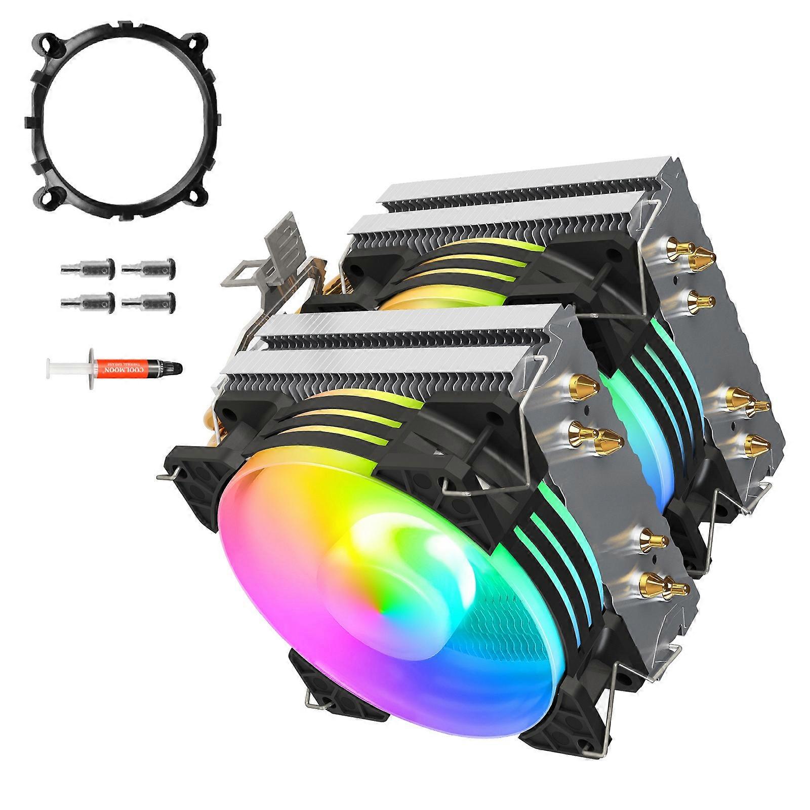 6 Heat Pipe PC Chassis Desktop Cooling Fan Heat Sink Cooling Fan Safety Low Power Consumption ARGB PWM For Gaming Multicolor
