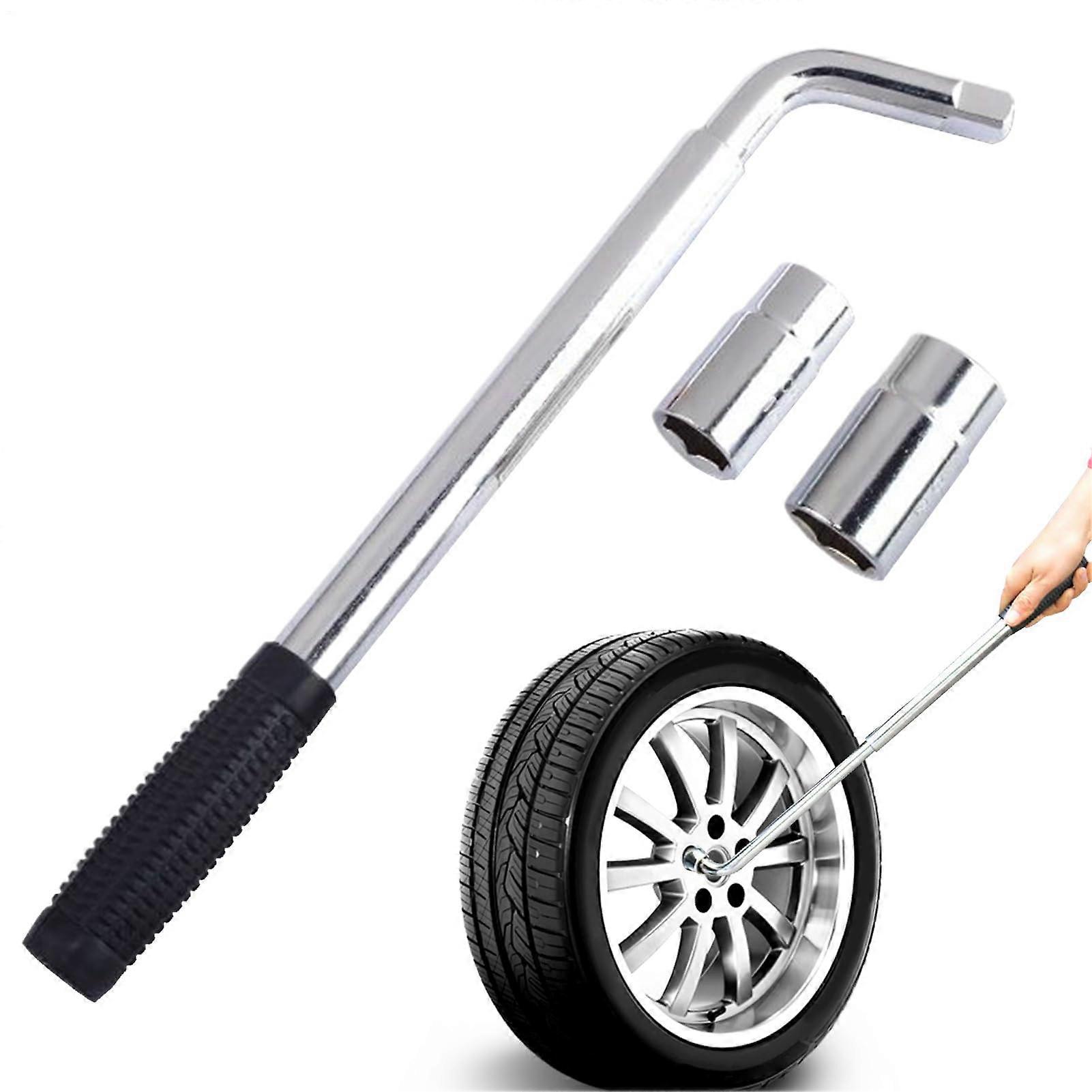 Wheel Nut Wrench For Cars - Telescopic Socket Wrench With Adapter - Portable Tool For Tire Changing And Wheel Mounting