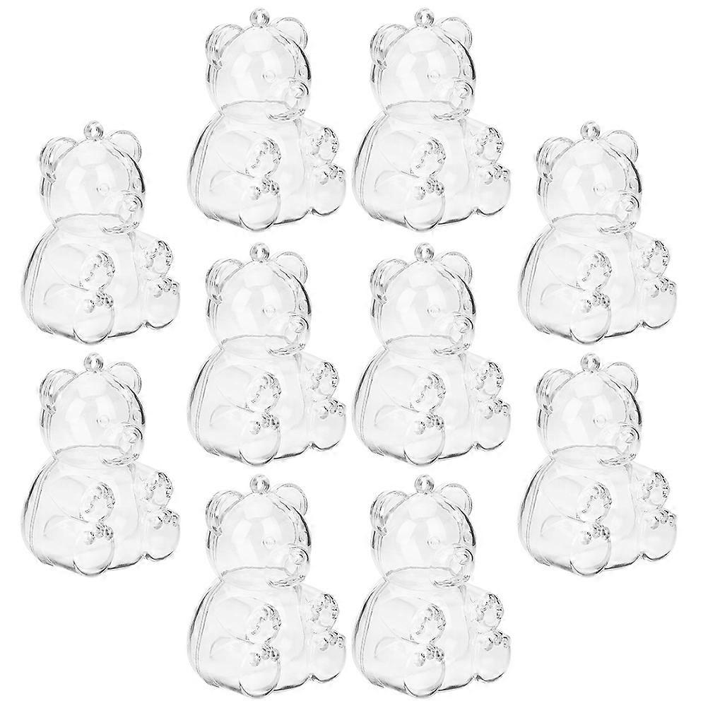 10Pcs Bear Candy Boxes Transparent Treat Boxes for Candy Packing Wedding Party Boxes