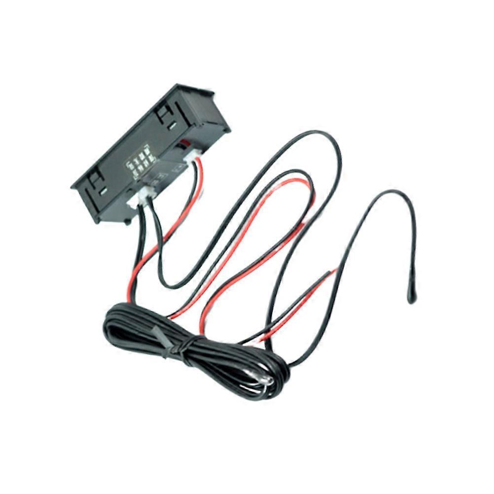 Digital Thermometer for Car Use Black Plastic with Clock Display and Dual Temperature Measurement 3.5 x 2.5 inches