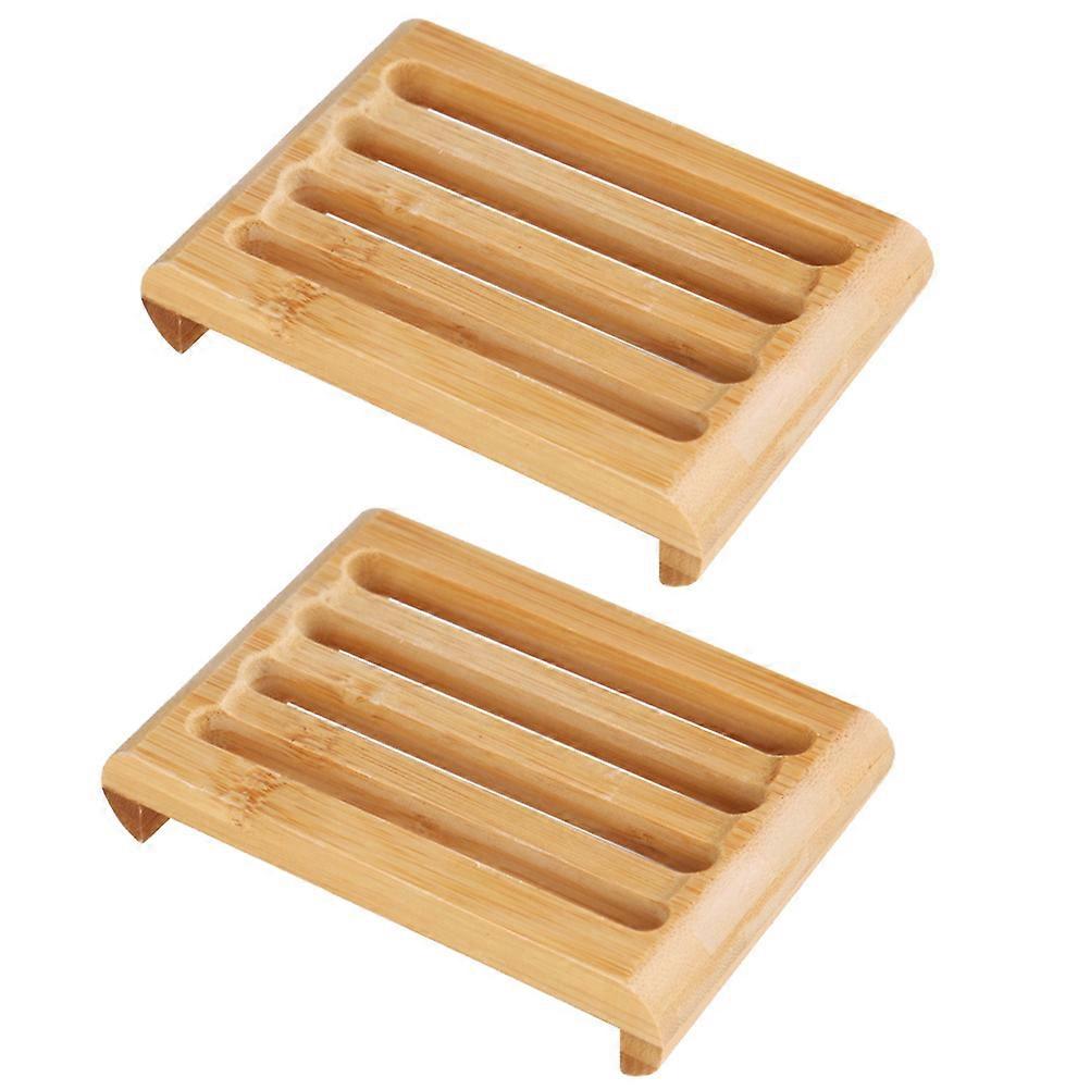 Prevent Soap Melting Soap Holder Composite Material Rectangular Tray for Kitchen Accessory 4.7×3.1×0.8in 2Pcs