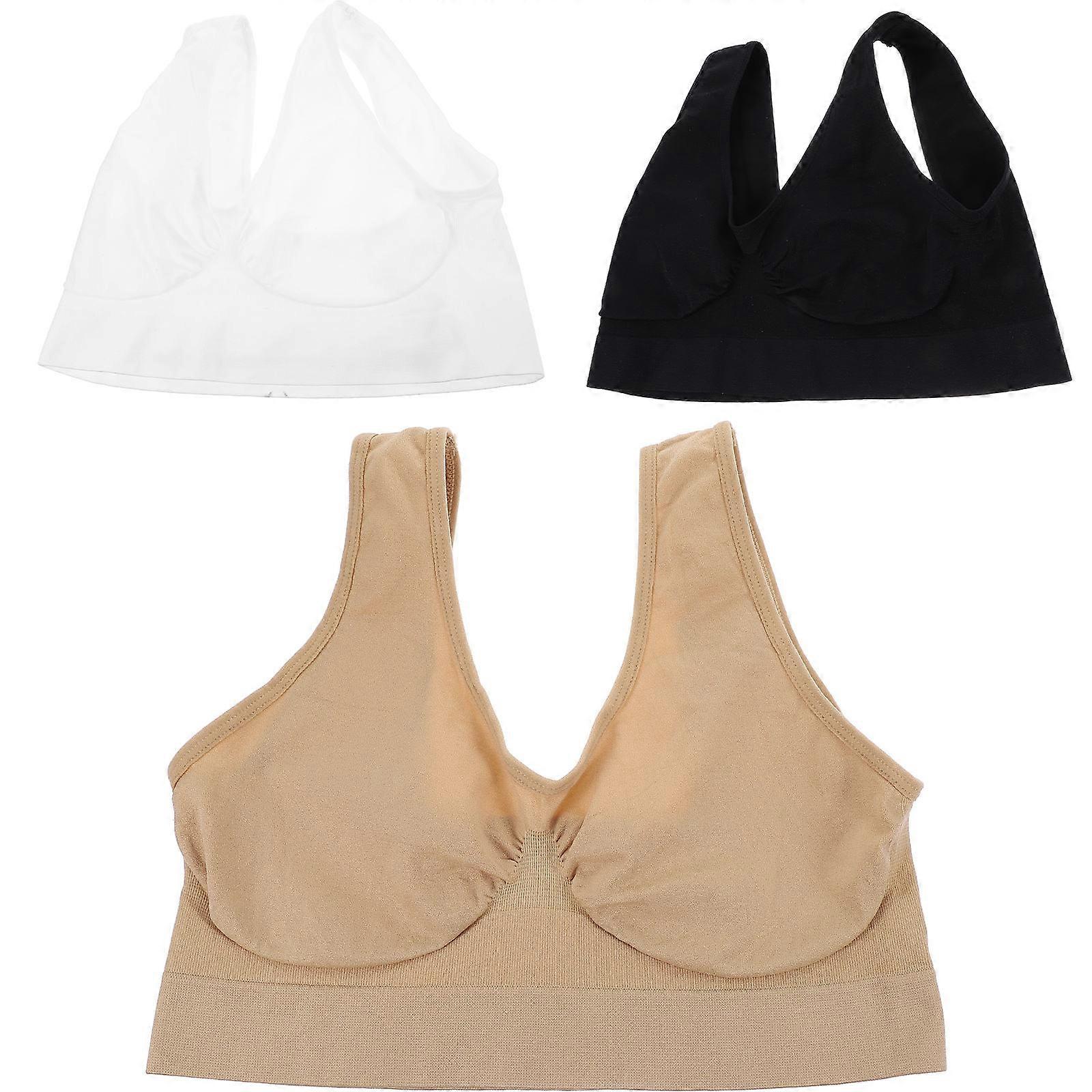 ملابس رياضية للنساء حمالات الصدر للنساء حمالات الصدر الرياضية غير الملحومة مريحة تناسب نايلون مادة تنفس صدمات 3 قطع