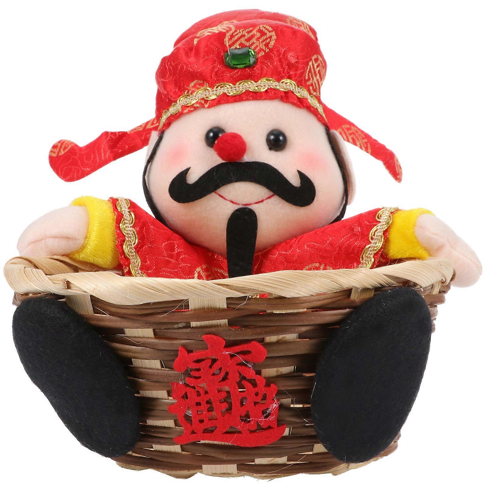 Bamboo Woven Candy Basket Chinese Style for Candy Storage 1Pcs