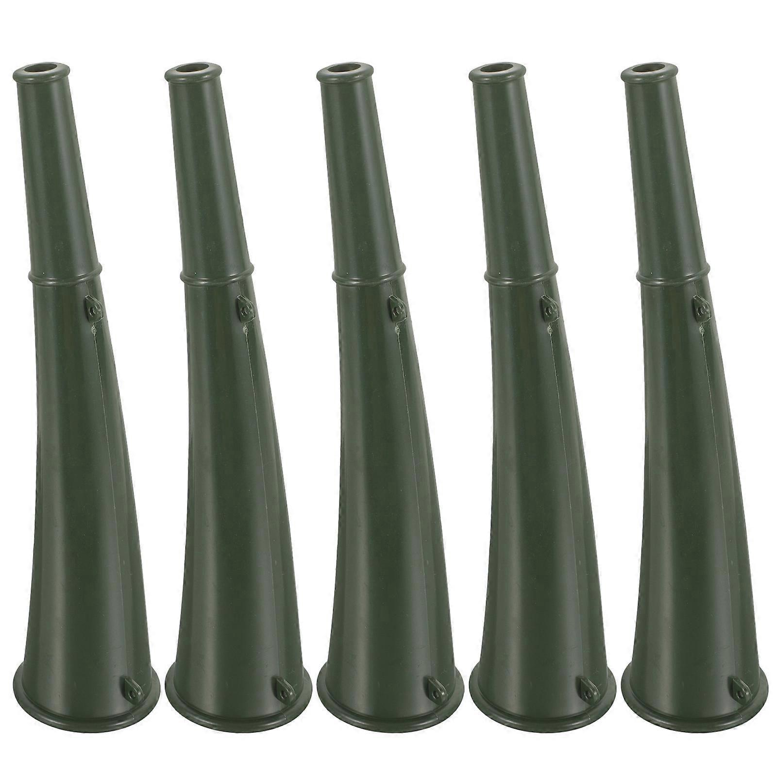 Portable Green Plastic Horn for Playing Versatile Noise Maker for Parties and Outdoor Activities 5pcs