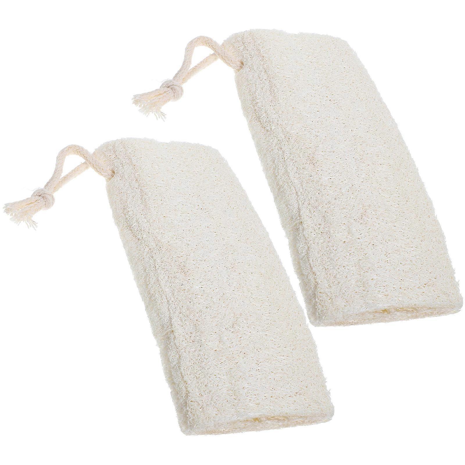 Durable Exfoliating Bath Loofah for Daily Cleaning Use White Lightweight and Comfortable 2 Pcs