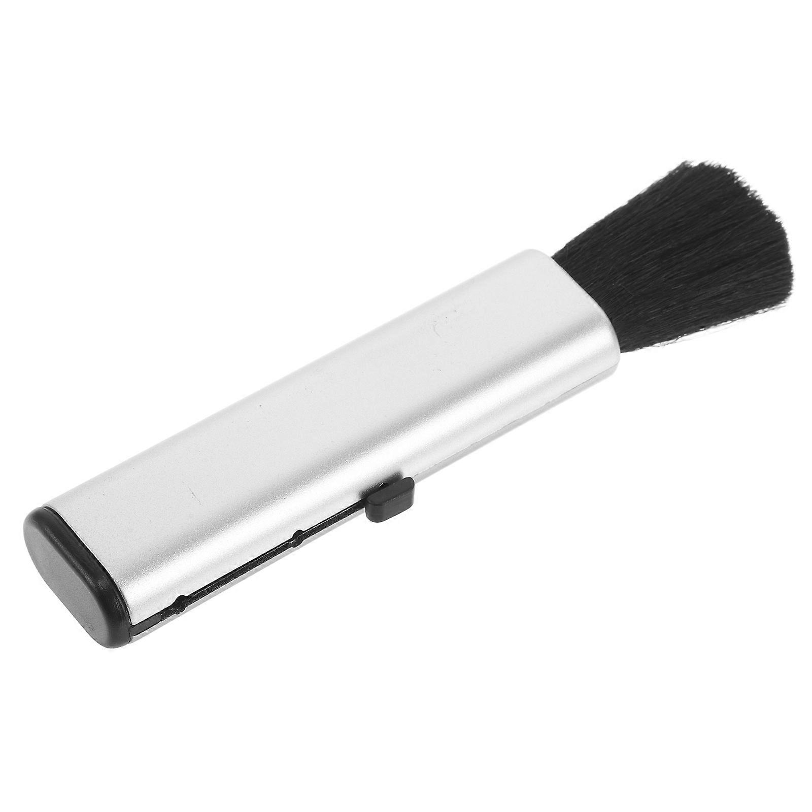 Double Head Keyboard Cleaning Brush Telescopic For Musical Instruments Silver 9.00X3.50X2.30CM Dust Removal 1Set