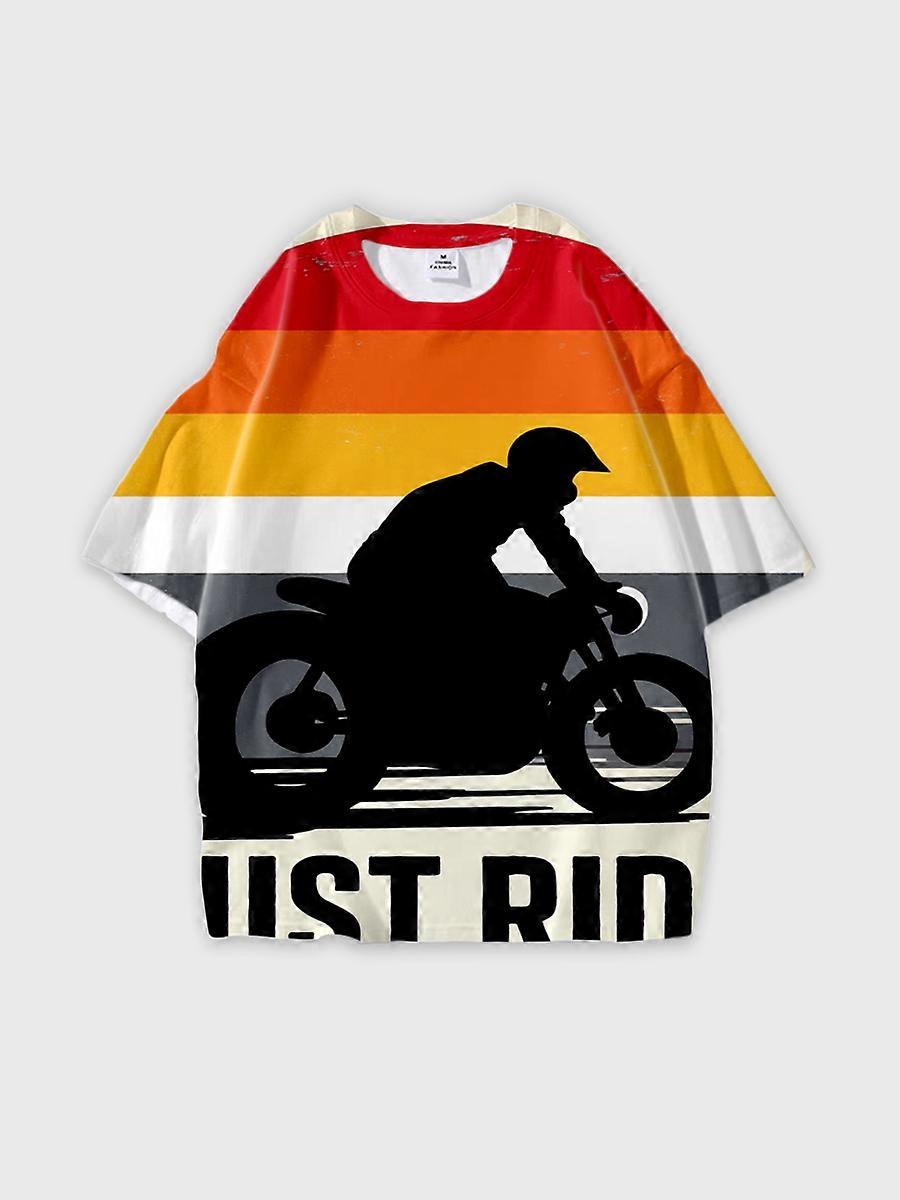 T-shirt round neck Pattern loose short sleeve E360