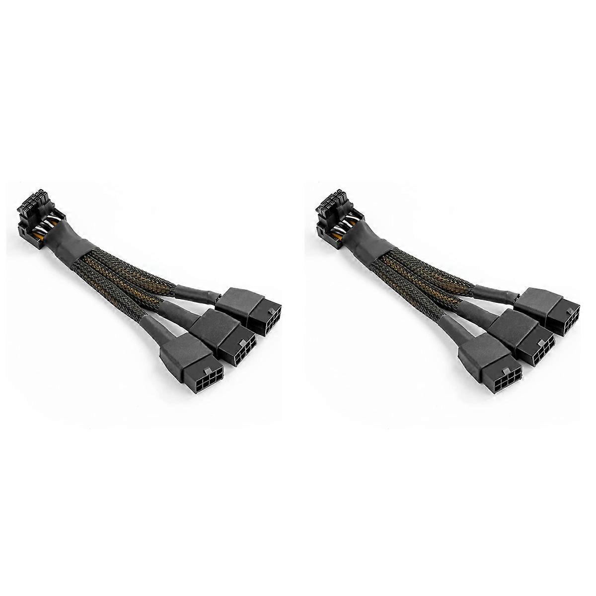 16Pin GPU Cable to 3X 8 Pin Pcie Extension - 16AWG PCIE 5.0 90 Degree Right Angle 16 Pin 12+4Pin Sup