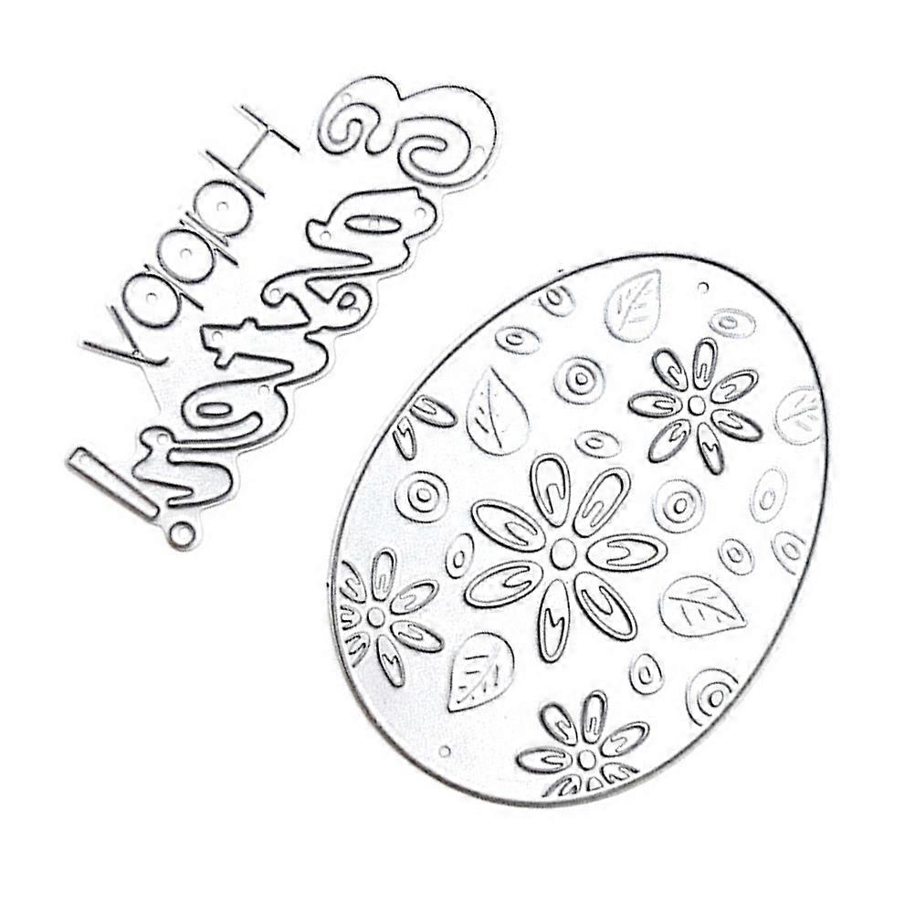 Metal Stencil Templates for Easter Celebration and Card Making Carbon Steel 7X5.5CM 2 Sets