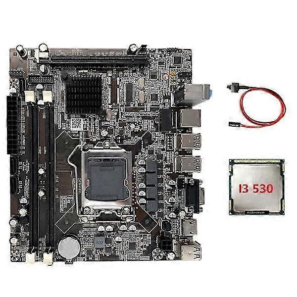 H55 Motherboard LGA1156 Supports I3 530 I5 760 Series CPU DDR3 Memory Computer Motherboard+I3 530 C