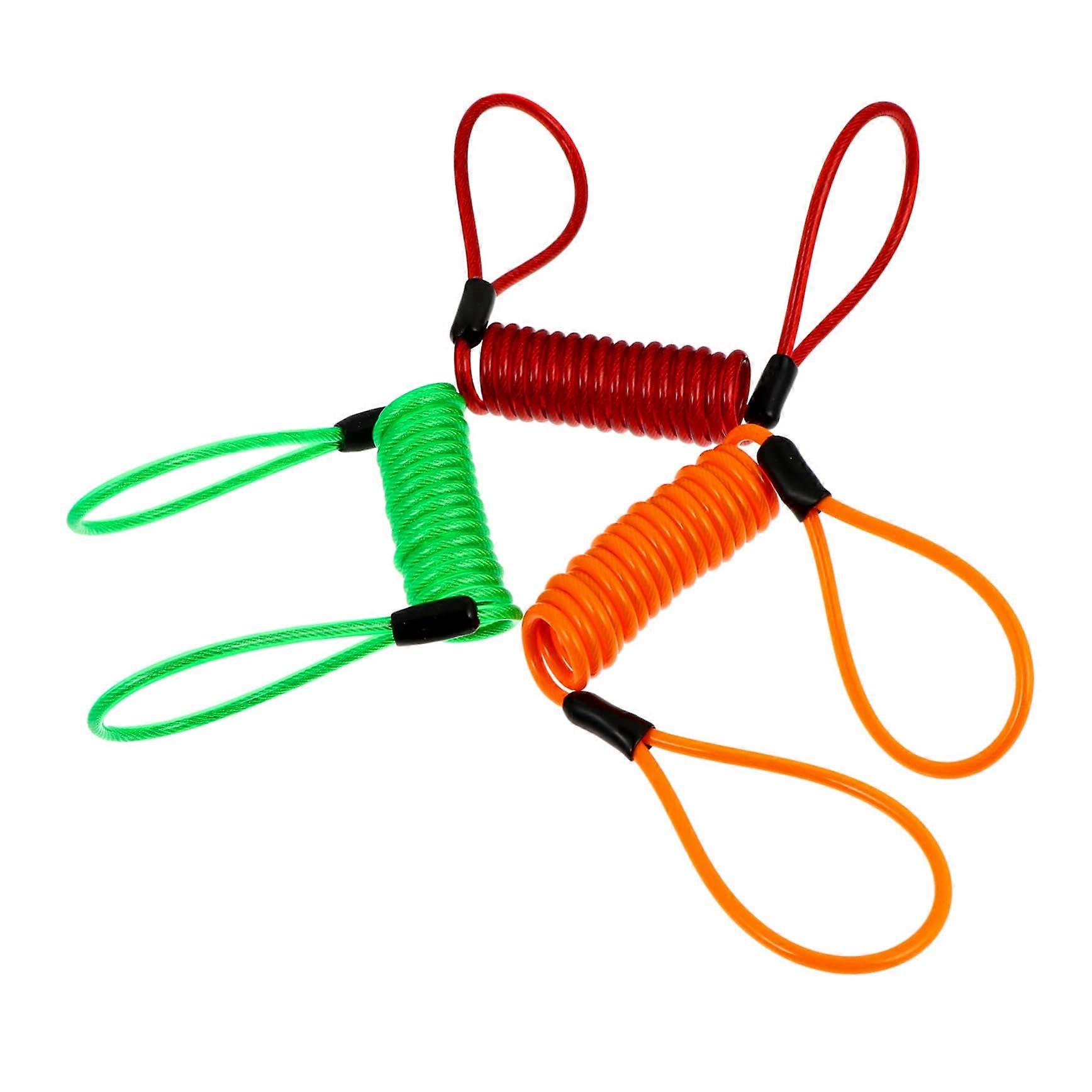 Motorcycle Disc Brake Lock Reminder Cable 3 Pack Durable Theft Prevention Wire Random Color
