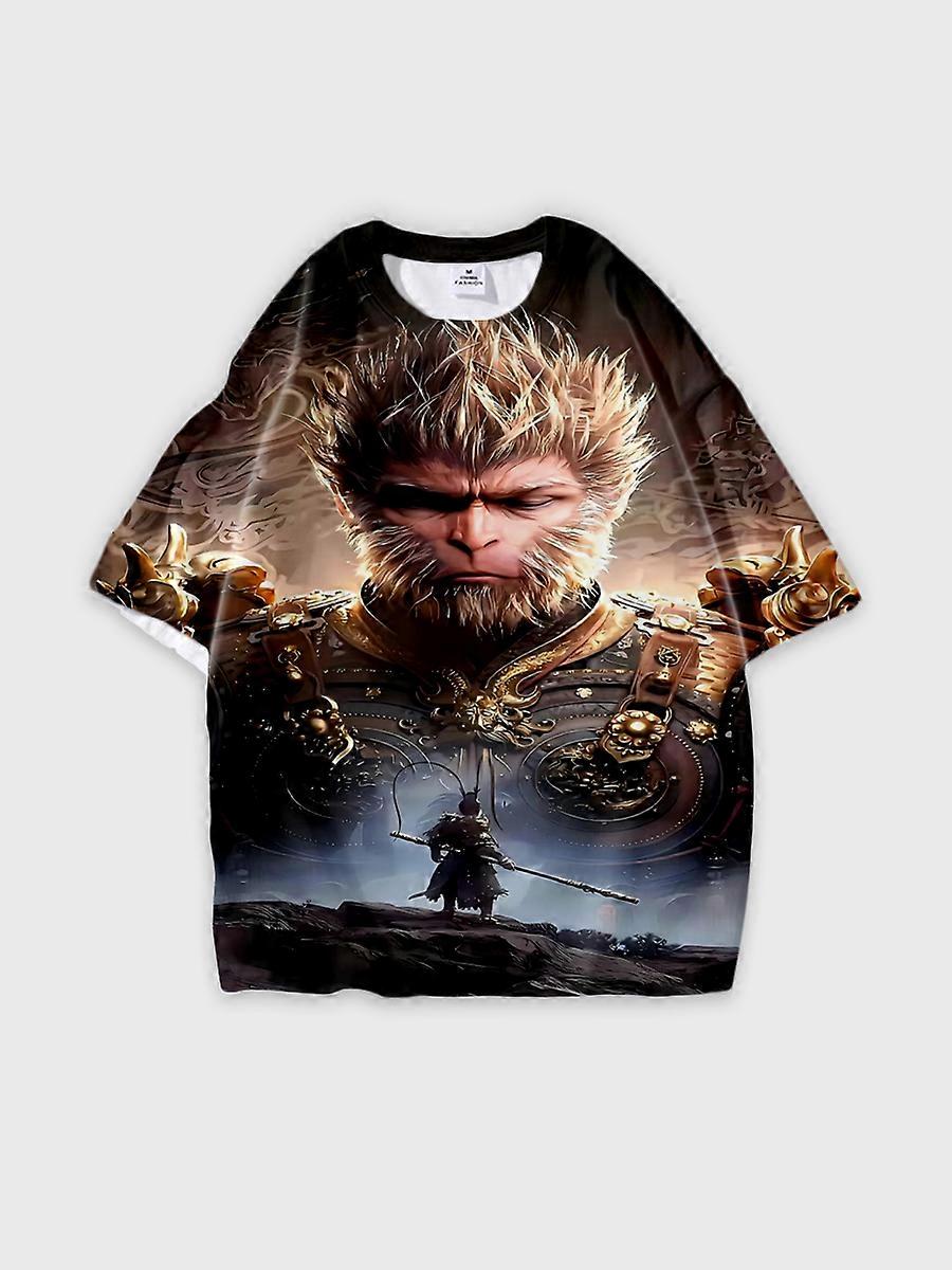 T-shirt round neck Role Pattern loose short sleeve E3491