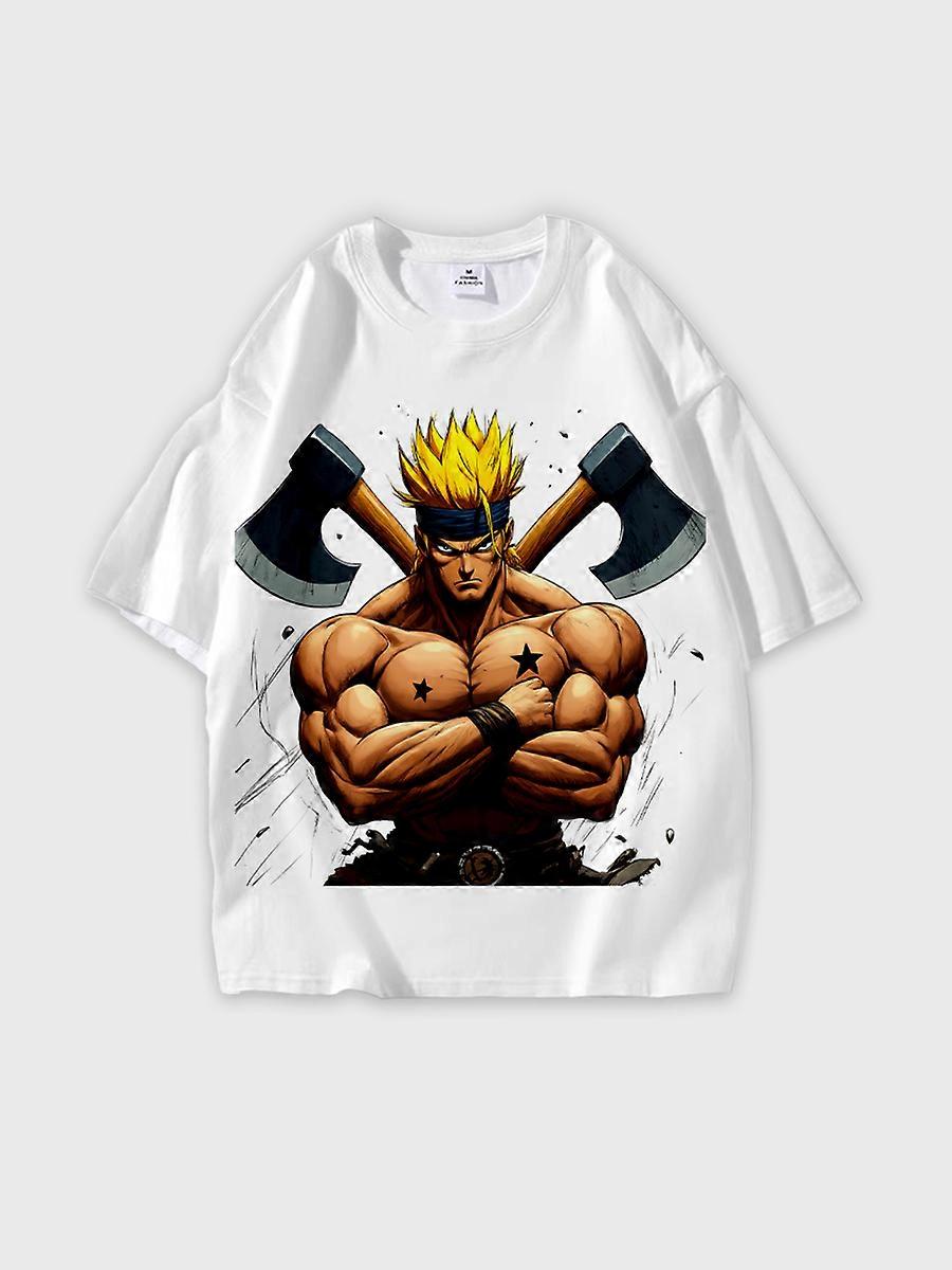 T-shirt round neck book Characters Pattern loose short sleeve E1717