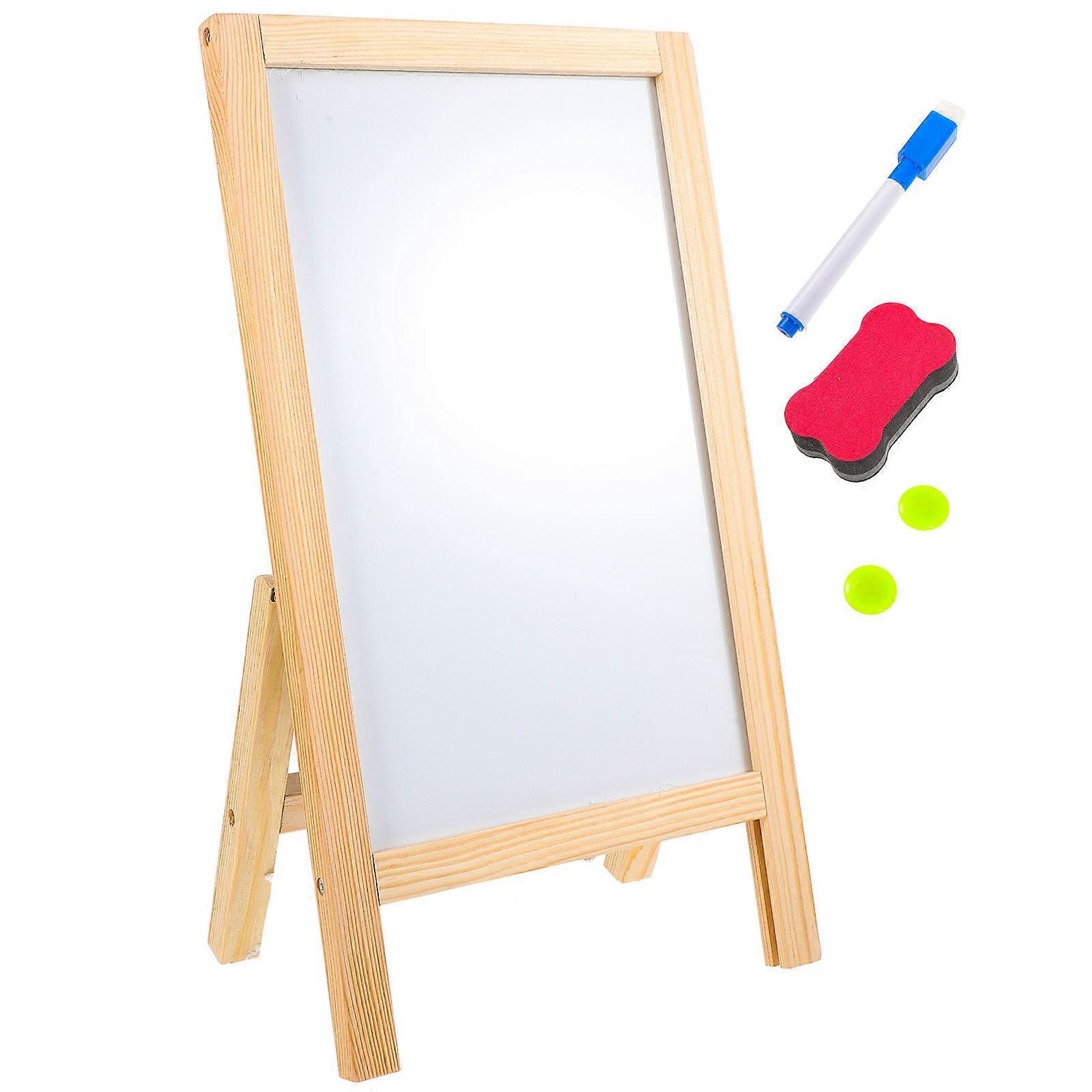 Tabletop Chalkboard Whiteboard Wooden Message Board Rectangular Shape For Home Use Daily Life 1 Set