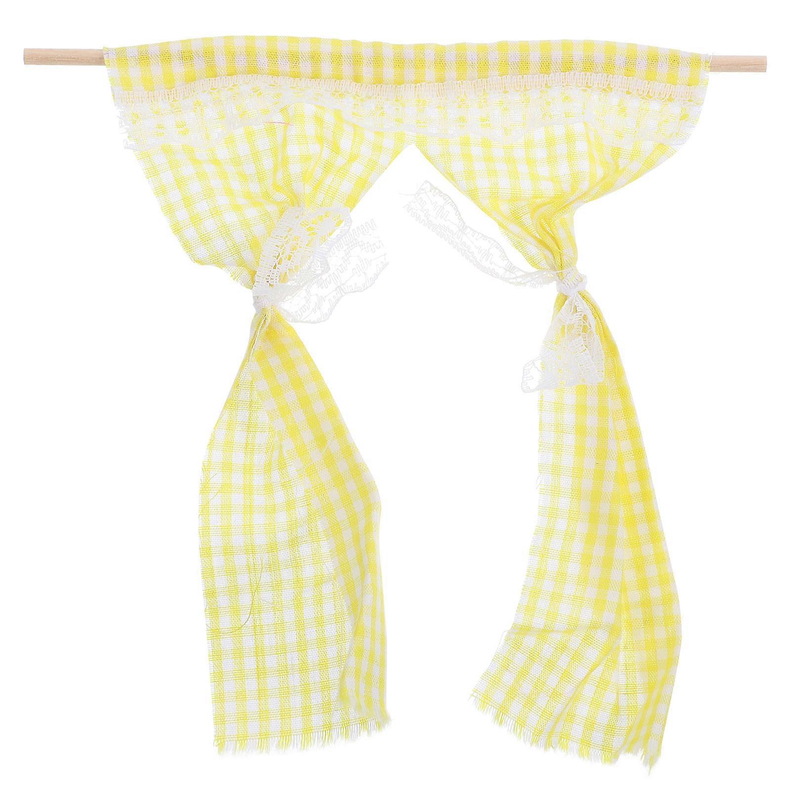 Mini House Curtain for Tiny House Decor Using Cotton and Wood Material