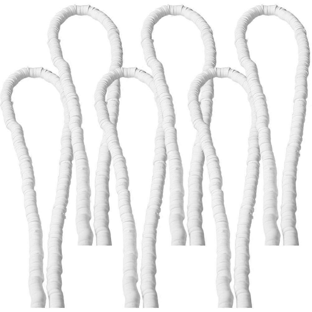 Bracelet Loose Beads Diy Jewelry Making Handcraft Enthusiasts White Polymer Clay 0.5X0.5cm 6 Strings 6Set
