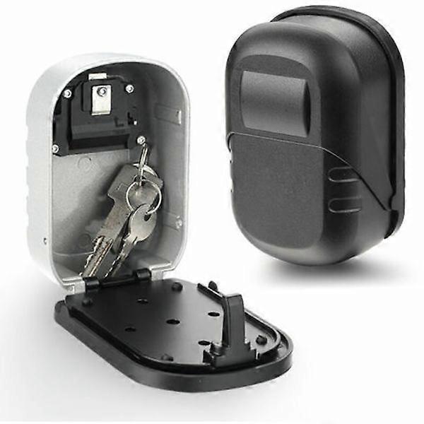 4-Digit Combination Key Lock Box with 1 Key Storage Lockbox Wall Mounted Security Lock Box for House Keys Black