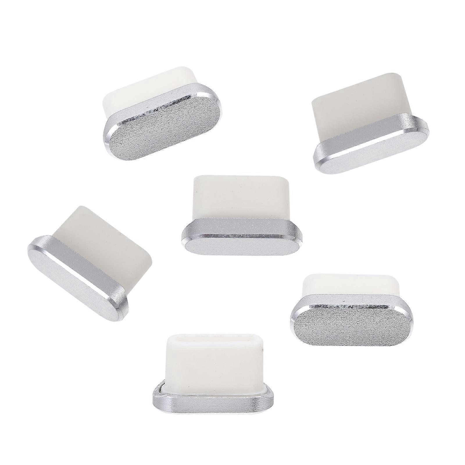 Type C Dust Protectors Plastic Rectangular Protective Plug Port Dust Cover Storage 6Pcs
