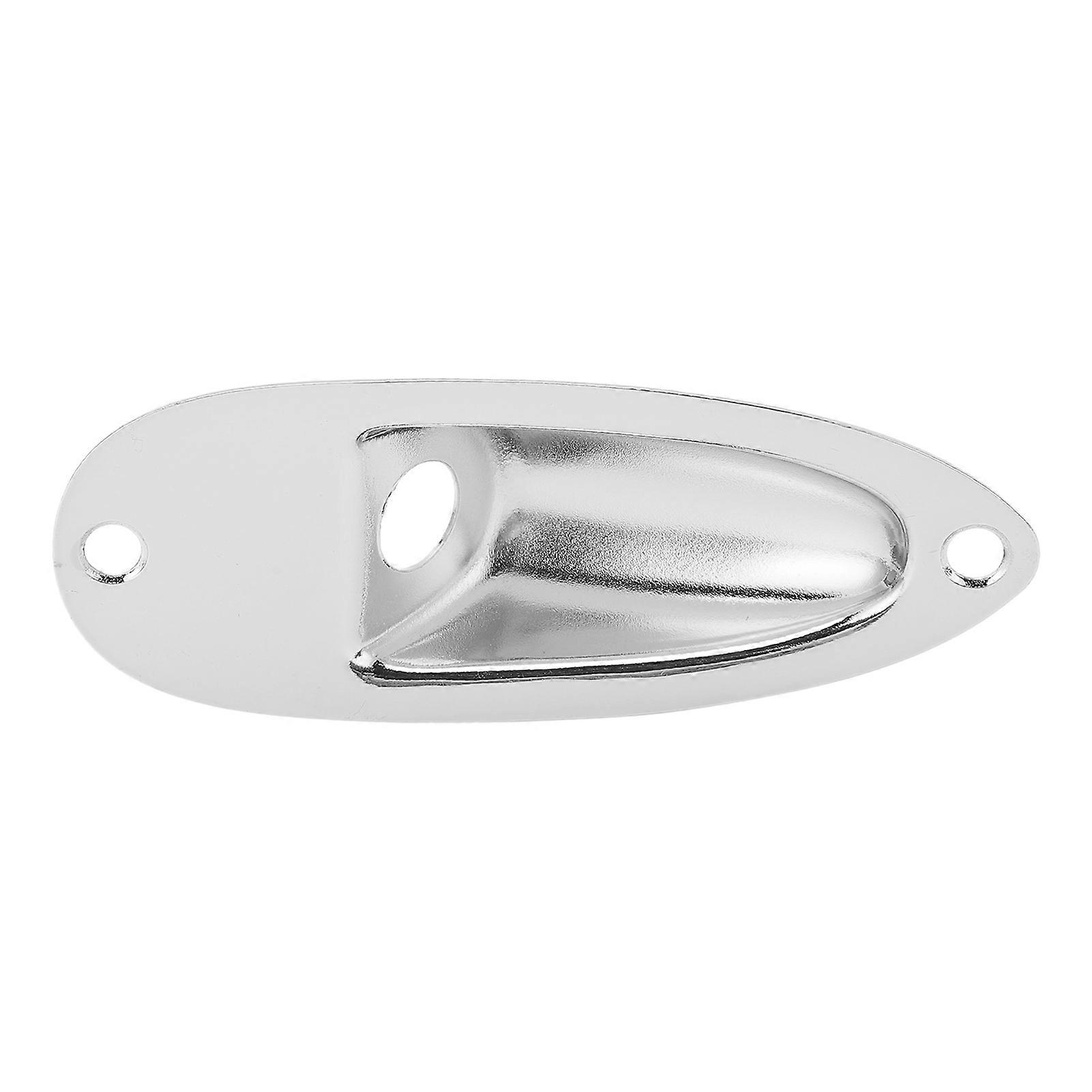 Electric Guitar Jack Plate Input Output Socket Boat Style Instrument Accessory with Screw Chrome Colour 