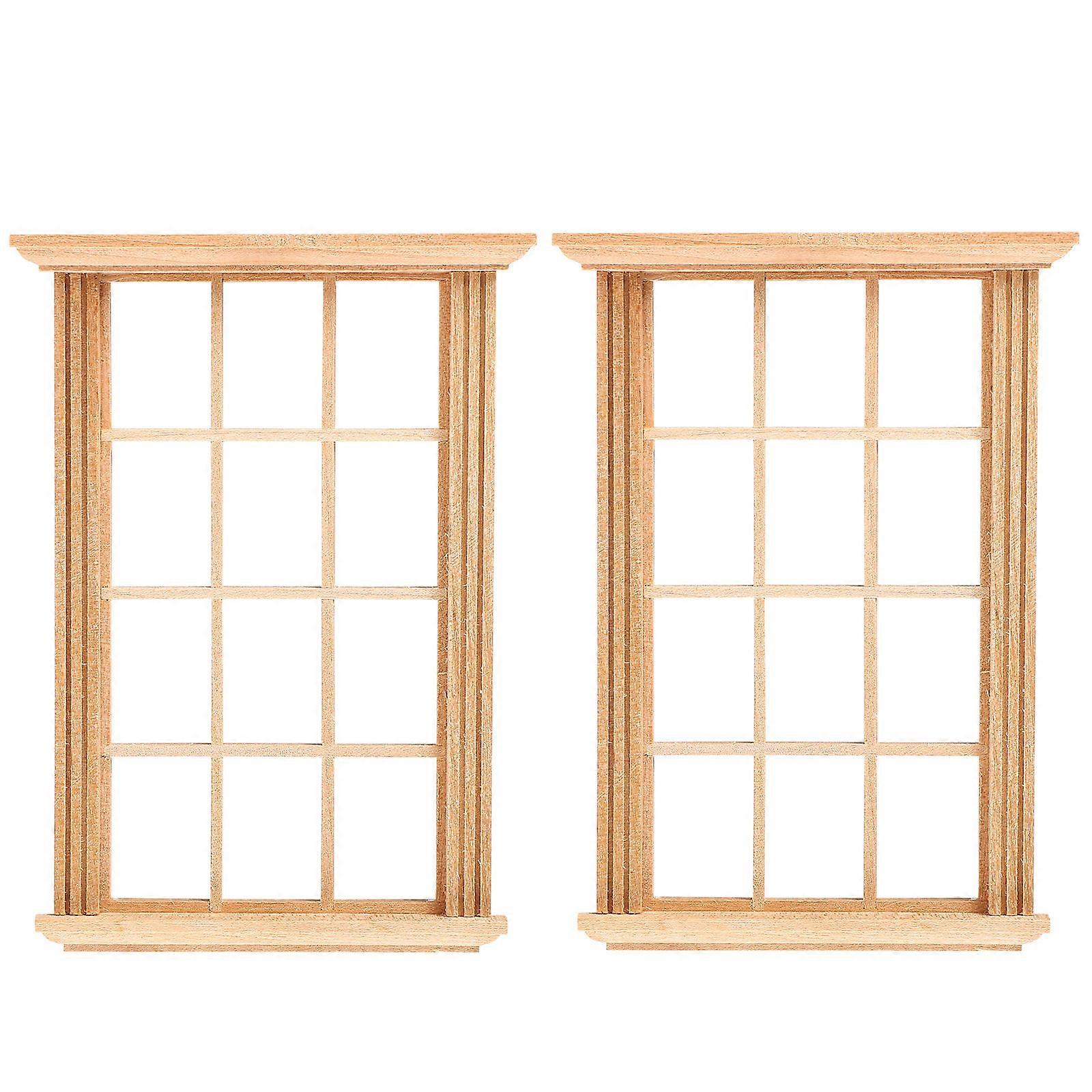 Miniature Furniture Model Toy Human Scale Window Frame For Miniature Scenes 2Pcs For Kids