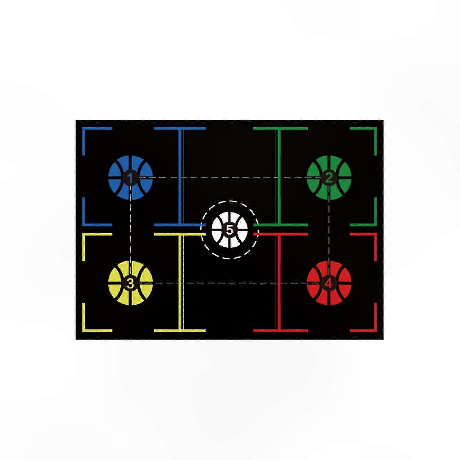 Basketball Training Mat Rubber Basketball Footstep Pad Nonslip Training Systems with Point Reminder Training Pace Mat