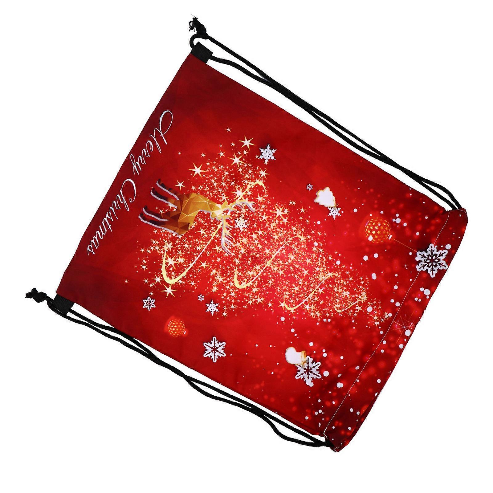 Christmas Storage Drawstring Bag Red 3D Printing Design Ideal For General Users 1Set