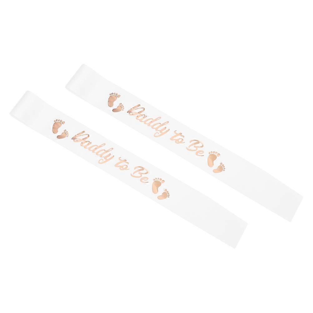 Daddy To Be Sash for Baby Shower Decoration in White Satin Cloth Comfortable and 1 Piece