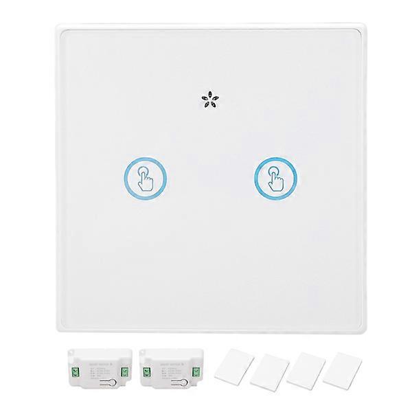 Wireless Light Switch Tempered Glass Panel Smart Touch Wall Switch 433MHz with Receiver