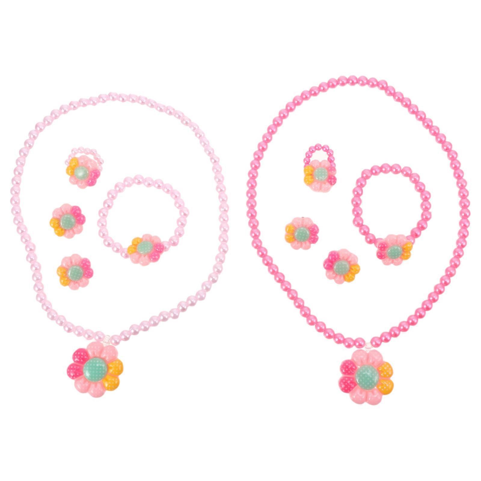 Jewelry Set For Children Assorted Color Cartoon Design Christmas 2 Sets