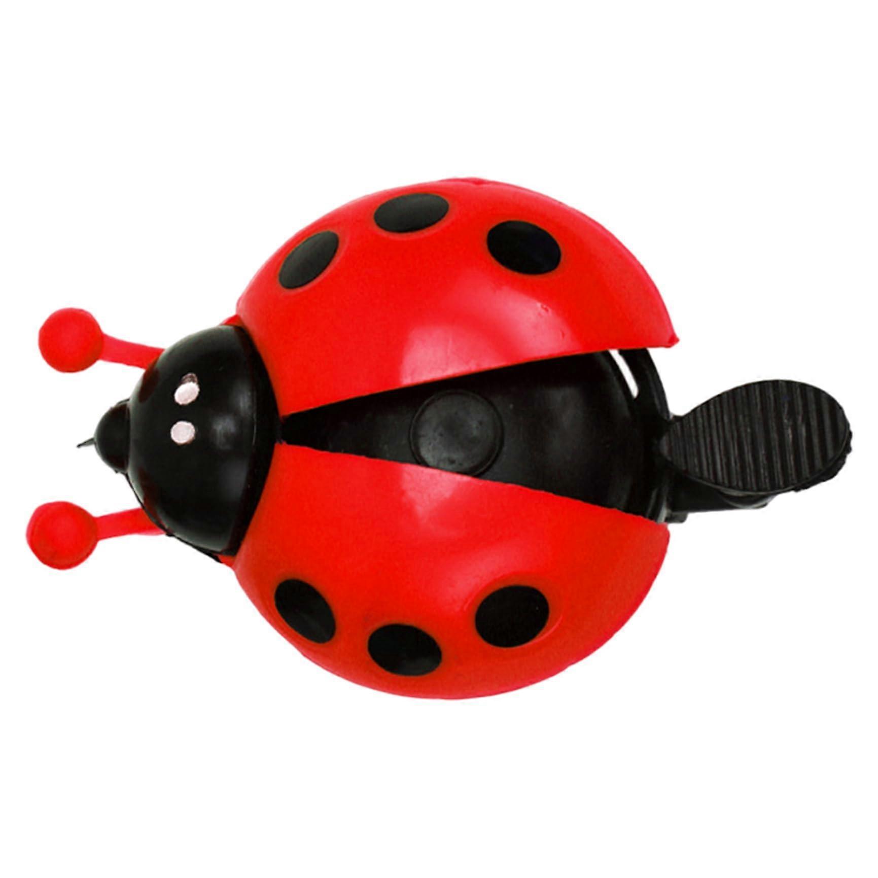 Children's Bicycle Bell, Cute Red Ladybug Design with Moving Wings and Button, Outdoor Use for Kids and Adults