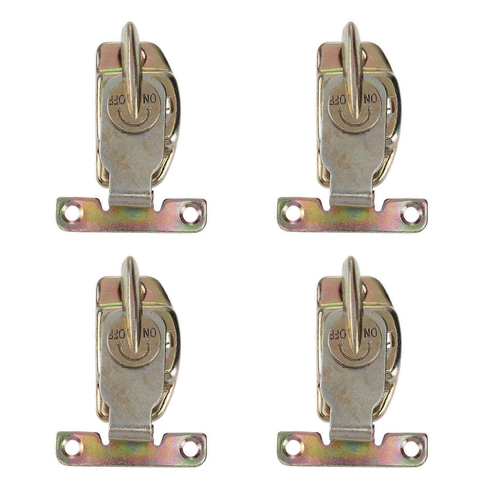Golden Metal Drawer Lock for Cabinet Door and Desk Sturdy Durable with 4PCS Fastener Steel Hasp