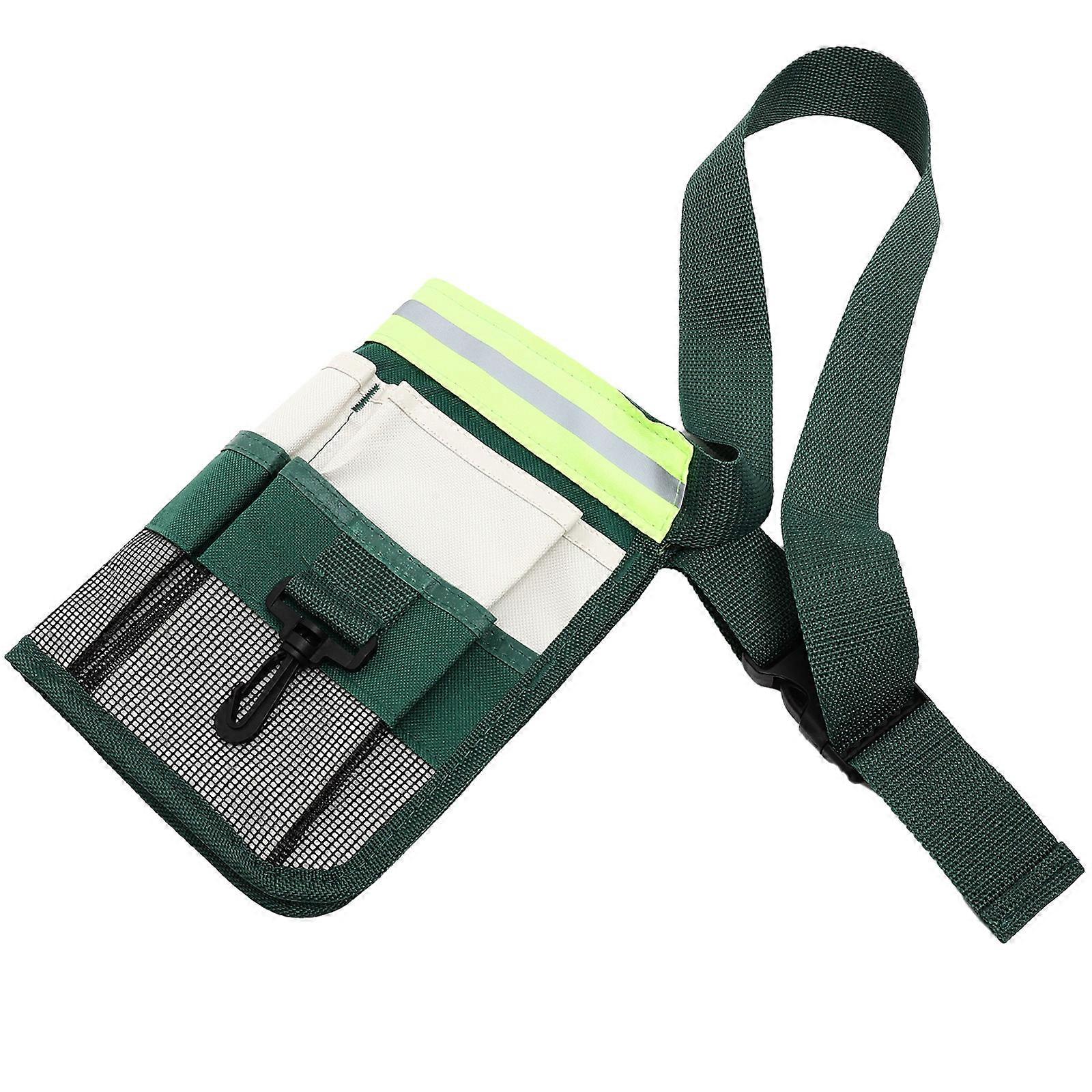 Green Oxford Cloth Tool Belt with Seven Pockets for Storage Adjustable and Durable 7 Pockets