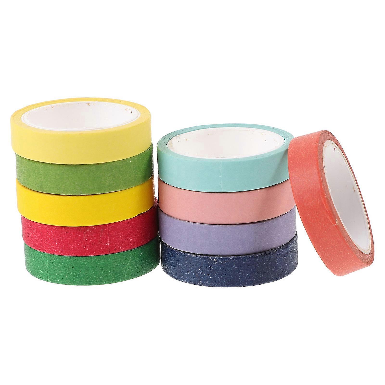 Decorative Washi Tapes for DIY Scrapbooking and Crafting Assorted Colors 10 Rolls