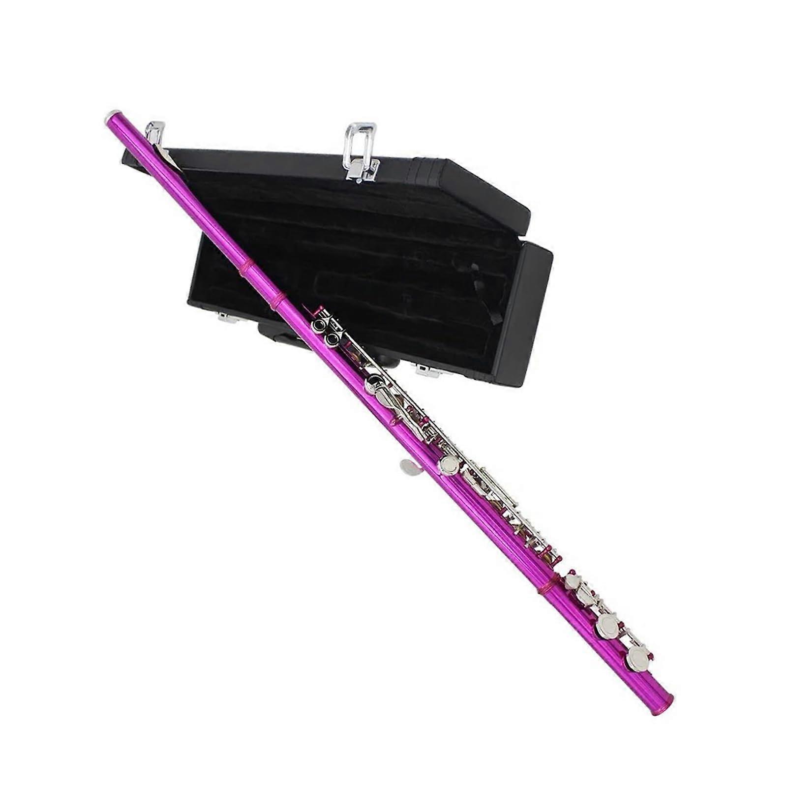 Professional Flute Instrument Rose Red 16 Hole C Key E Flute Woodwind Instrument With Case Accessories