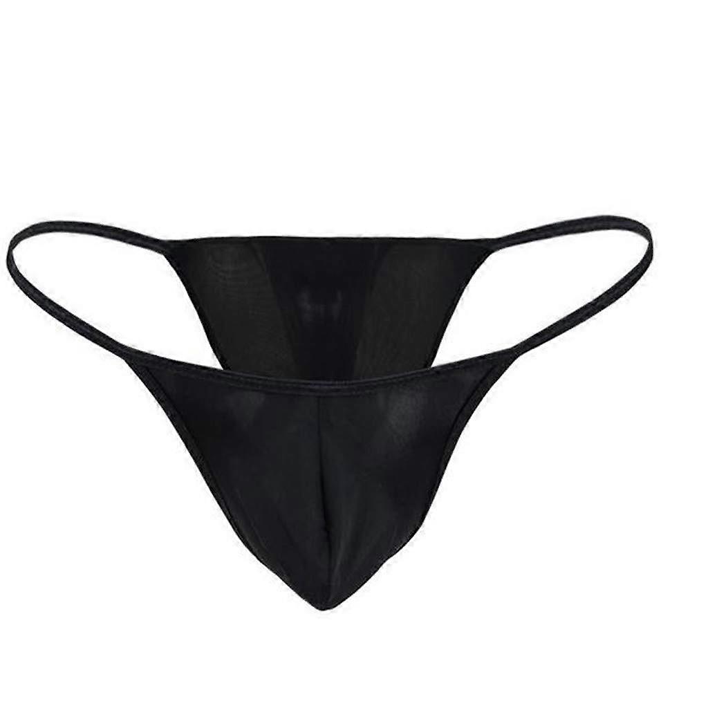 Herren-Unterwäsche Tanga mit Kettenring, Schwarz, Einheitsgröße, Lustige Dessous für Männer, 2er Set