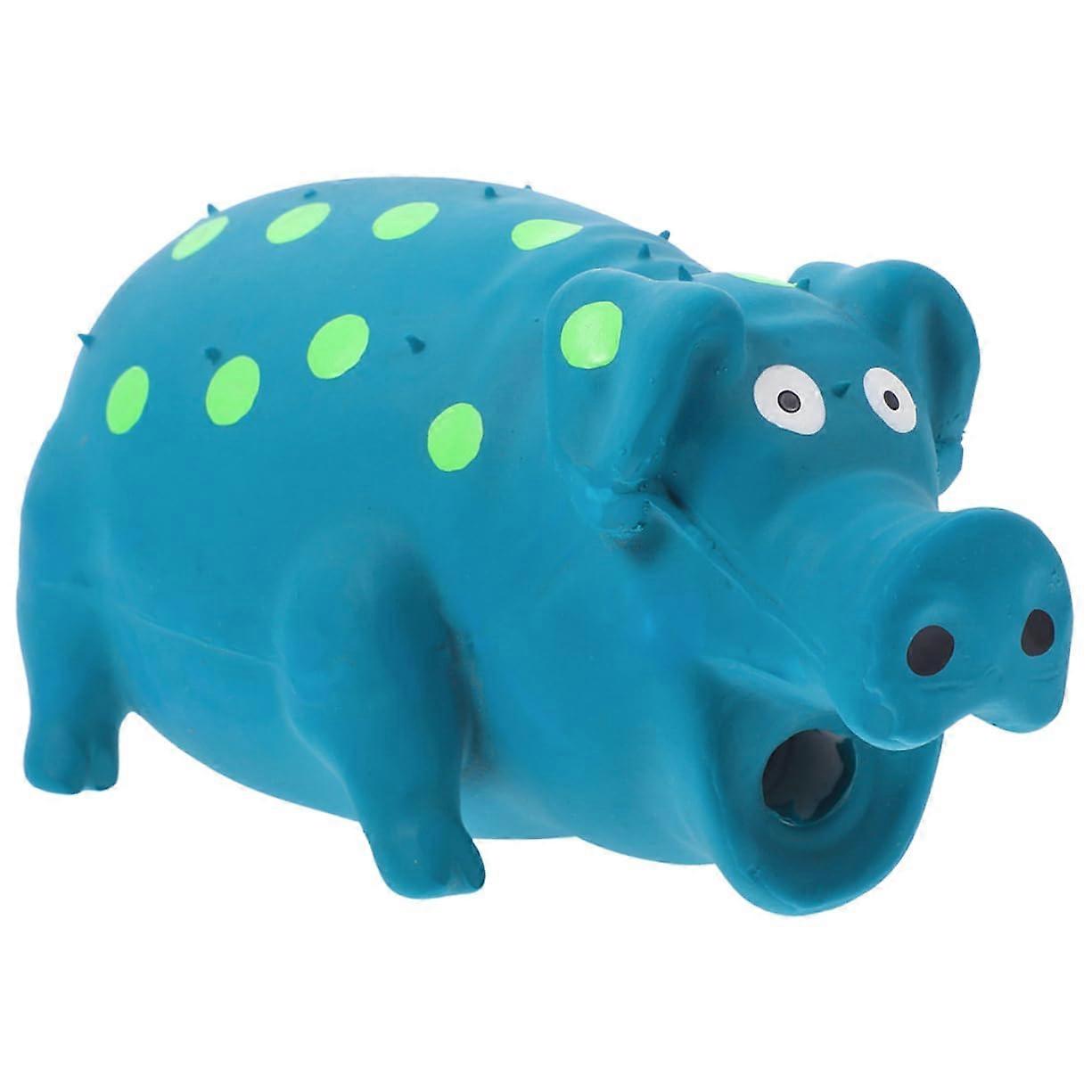 Latex Piggy Sound Toy Squeaky Toy for Small Dogs Squeaky Chew Toys for Puppies Teething Squeaky Dog Toys Made of Latex Emulsion Sky Blue