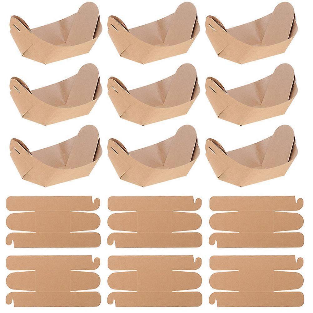 Kraft Paper Food with Folding Design for Home Use Brown Color Oil Proof and Leak Proof 100 Pieces