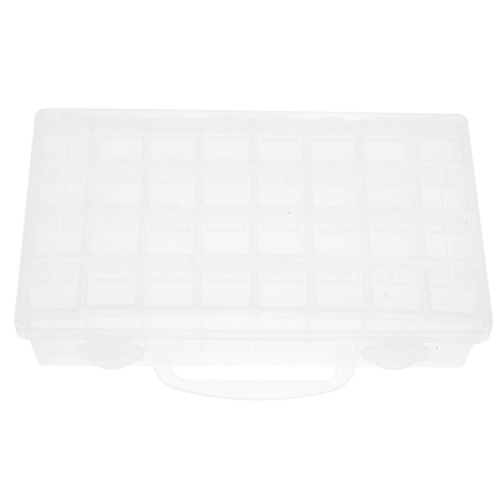 Multi-Grid Beads Box For Small Items Storage Clear Design 8.7X4.7X2.4In 1Pack