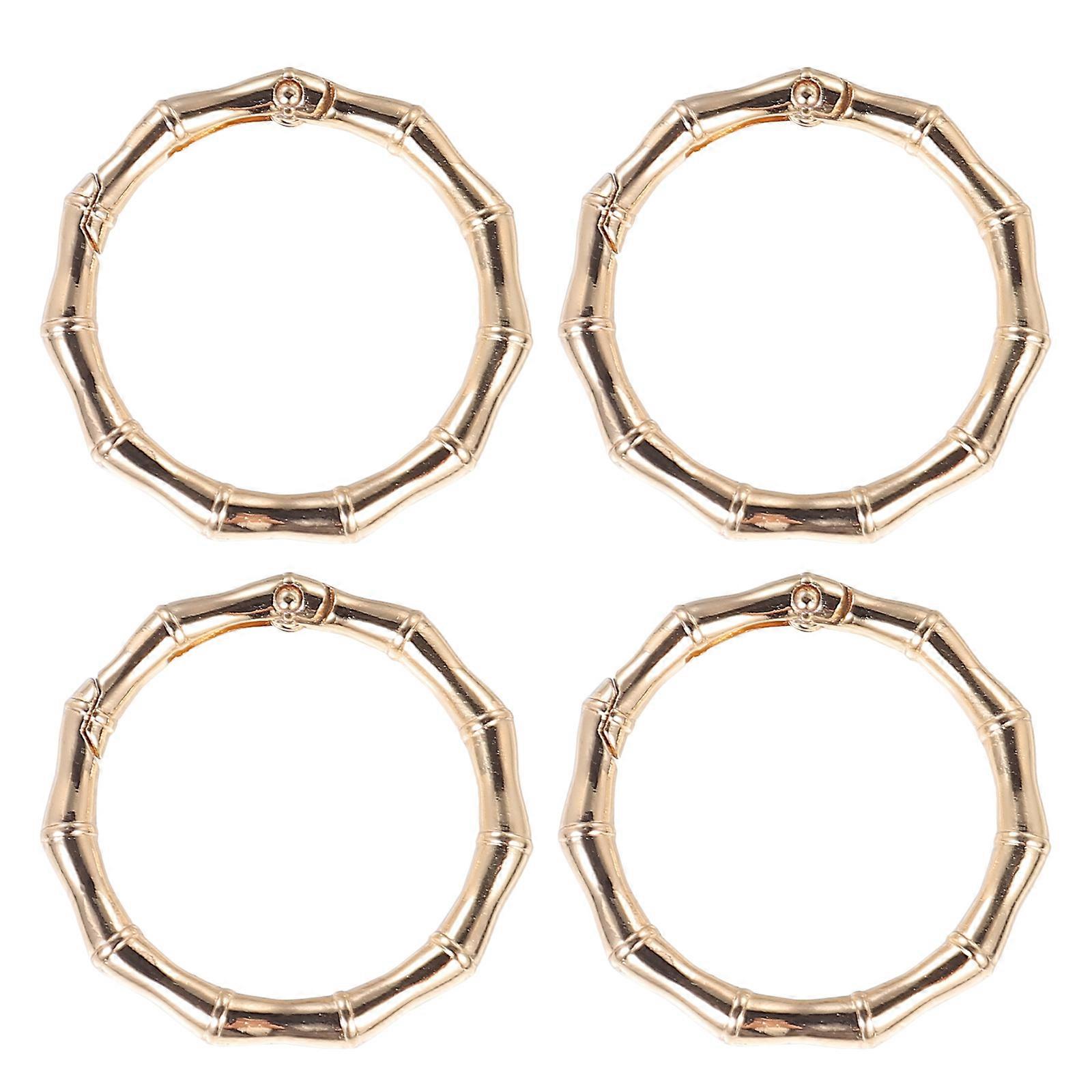 Secure Clasp Snap For Crafting And Daily Use 4.8X4.8Cm Golden Openable Spring Buckle Accessory 4Pcs