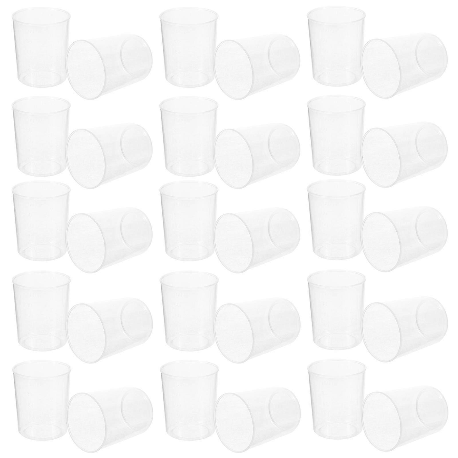30pcs Clear Food Grade Measuring Beakers with Scale for Chemistry Experiments, Classroom and Research Use