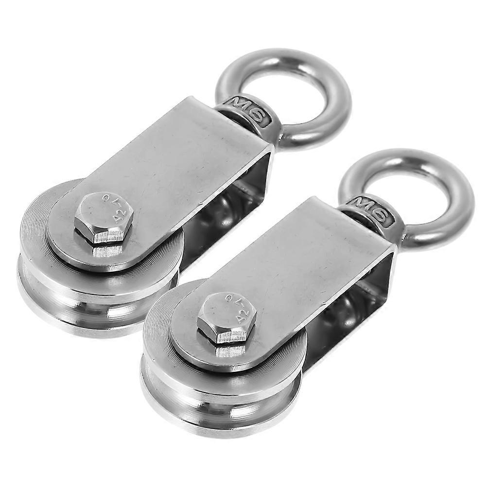 Silver U Shaped Cable Pulley Designed For Lifting Equipment In Heavy Duty Applications With Size 8.60X1.80X1.63CM 2 Pcs