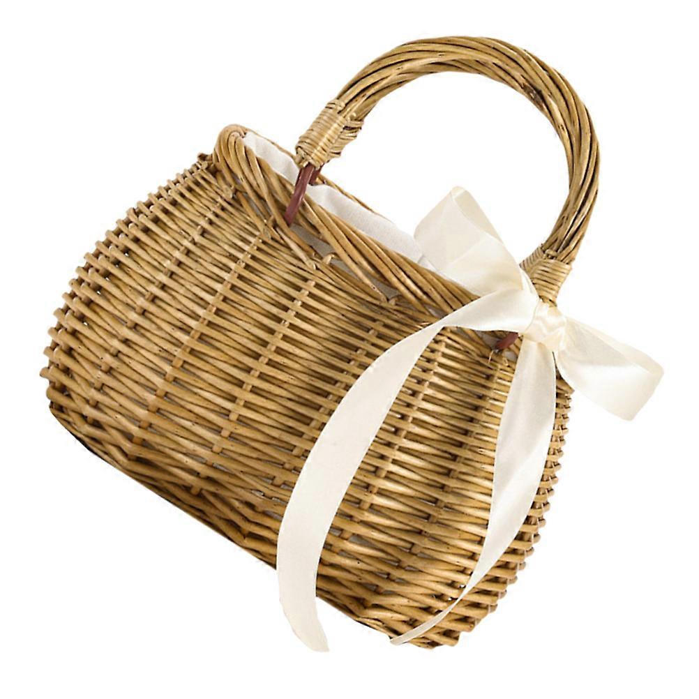 Durable Handwoven Lightweight Handheld Basket for Picnic, Household Storage, Flowers, Gifts, and Multipurpose Use