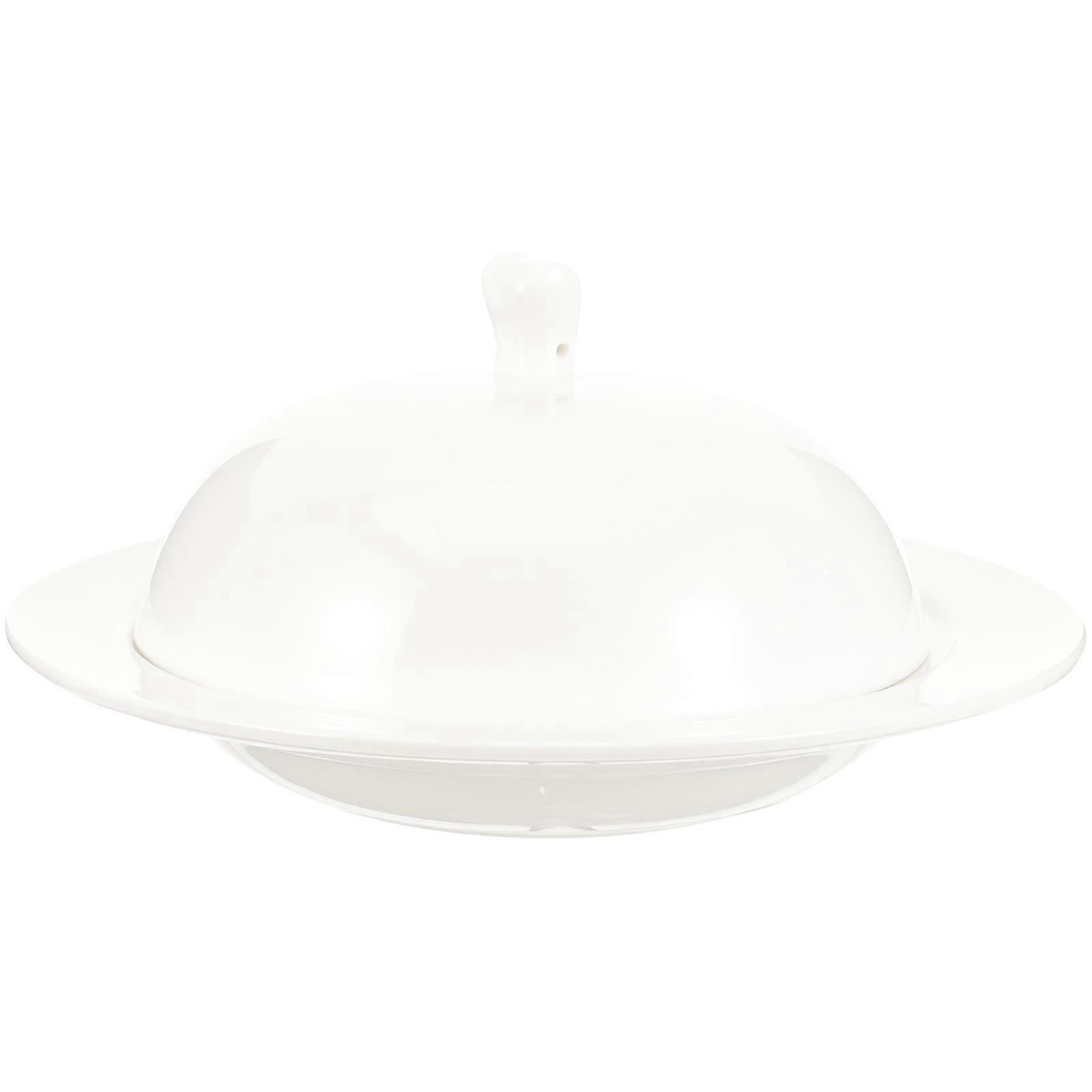 Elegant Ceramic Plate Round With Dome Ideal For Household Users Wedding Banquet 18x18cm Salad Holding 1Pack