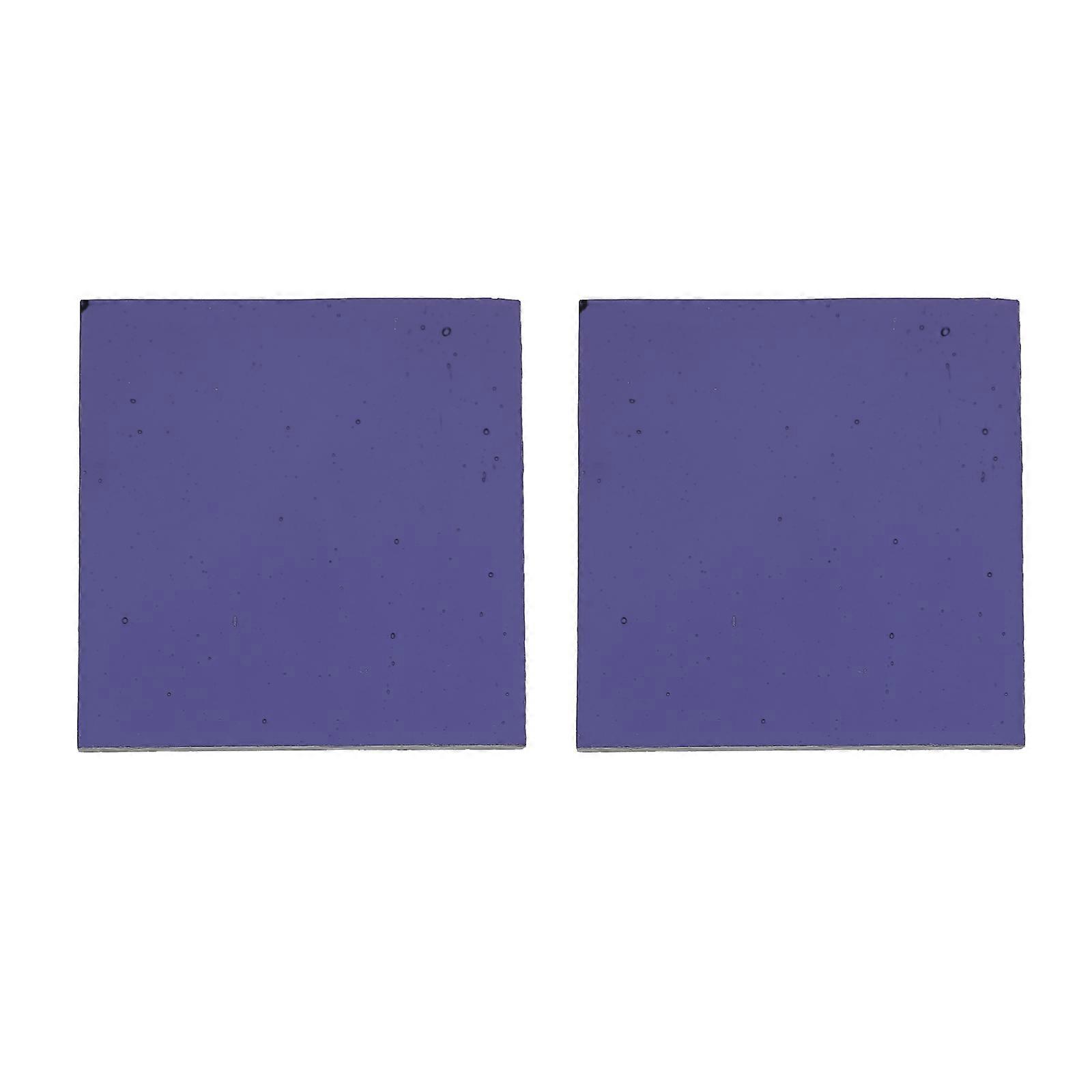 Cobalt Glass Sheet 2Pcs Chemistry Experiment Supply Observation Lens 5.00X5.00X0.50CM For High-Temperature Reaction Viewing