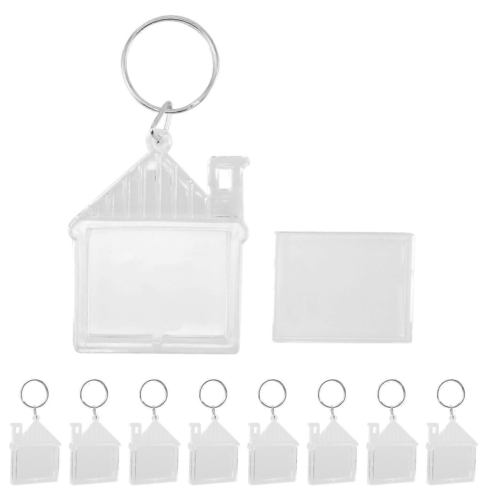 DIY Acrylic Photo Keyring Blank for Custom Picture Frame Keychains Transparent Lightweight and Durable 100pcs