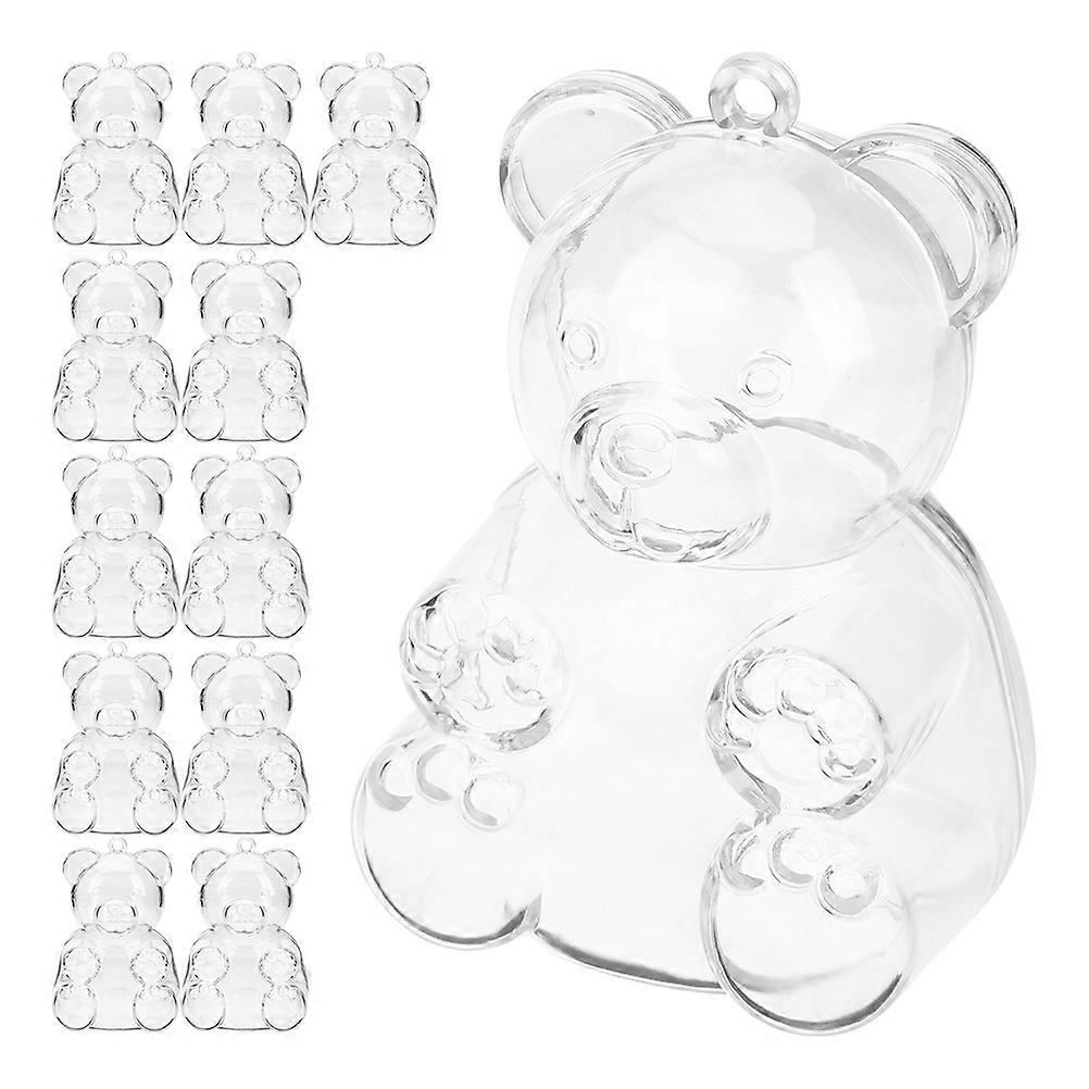 Cute Bear Candy Organizer Box Transparent Material Ideal for Baby Shower Wedding Parties 24pcs