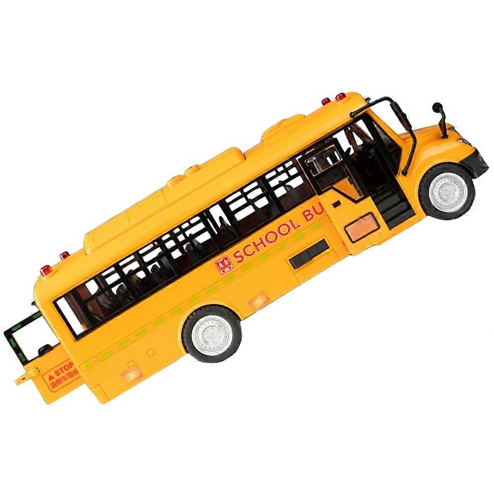 Large Pull Bus Model with Musical Lights for Realistic Car Gift