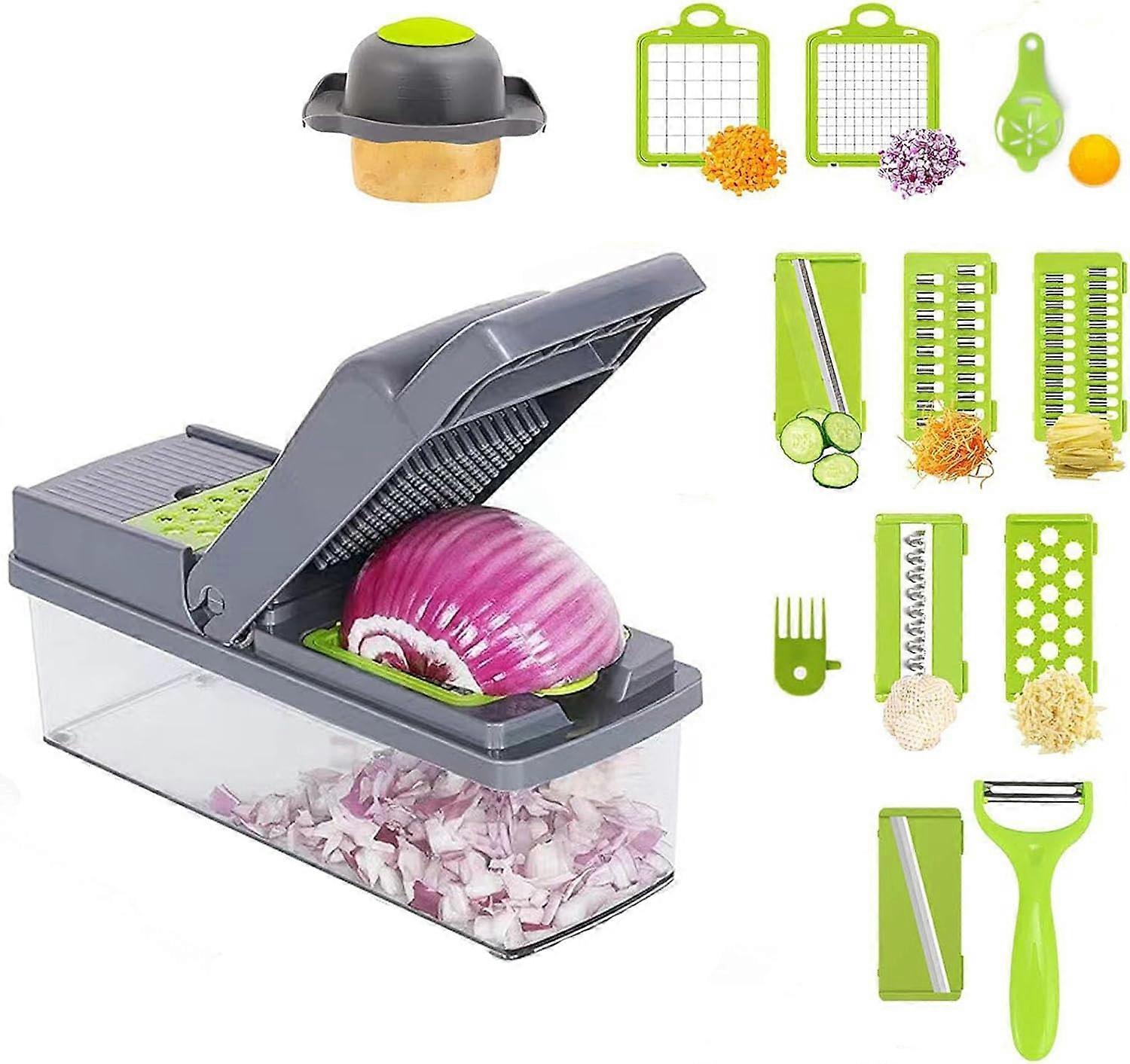 14 in 1 Professional Vegetable Processor with Container  Universal Kitchen Tool