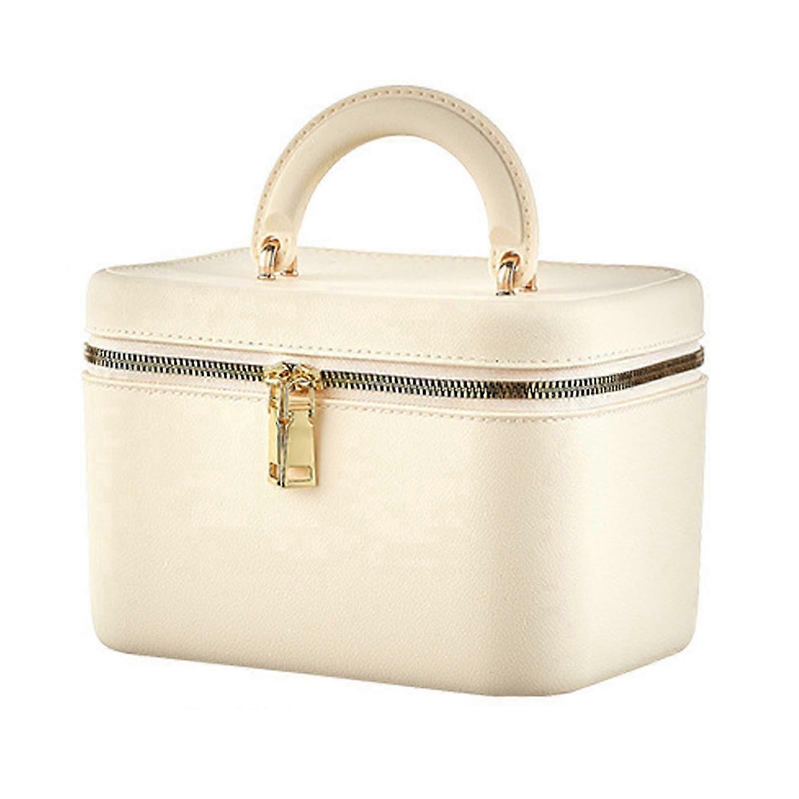 Handheld Zipper Cosmetic Bag with Lid Large Capacity Lightweight Toiletry Bag